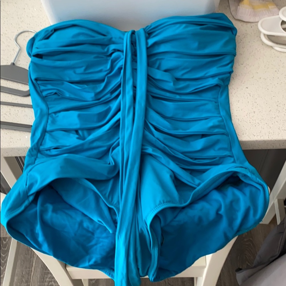 Spanks one piece strapless swimsuit